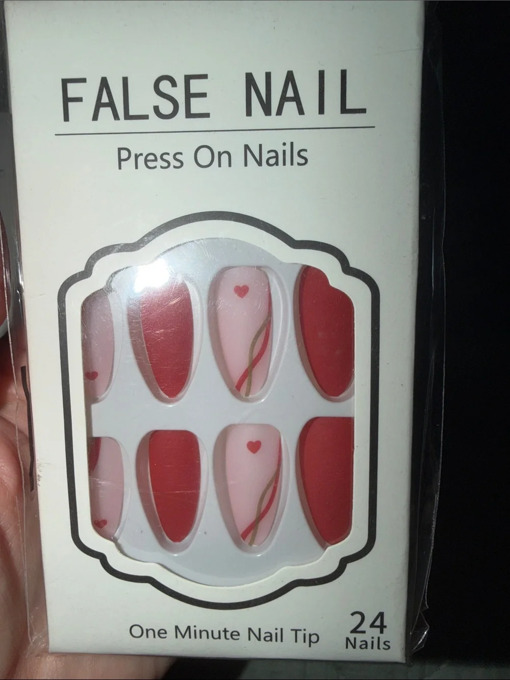 Assorted Press-On False Nails - Pink, Nude, Green, Red (Set of Multiple Designs)